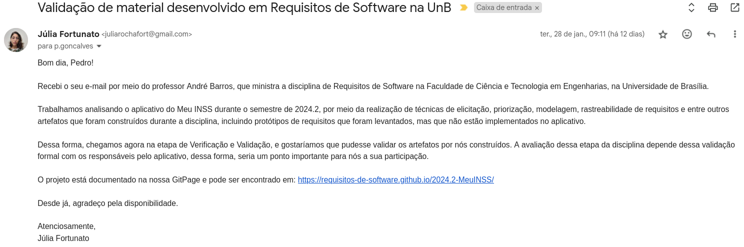 Mensagem por e-mail.