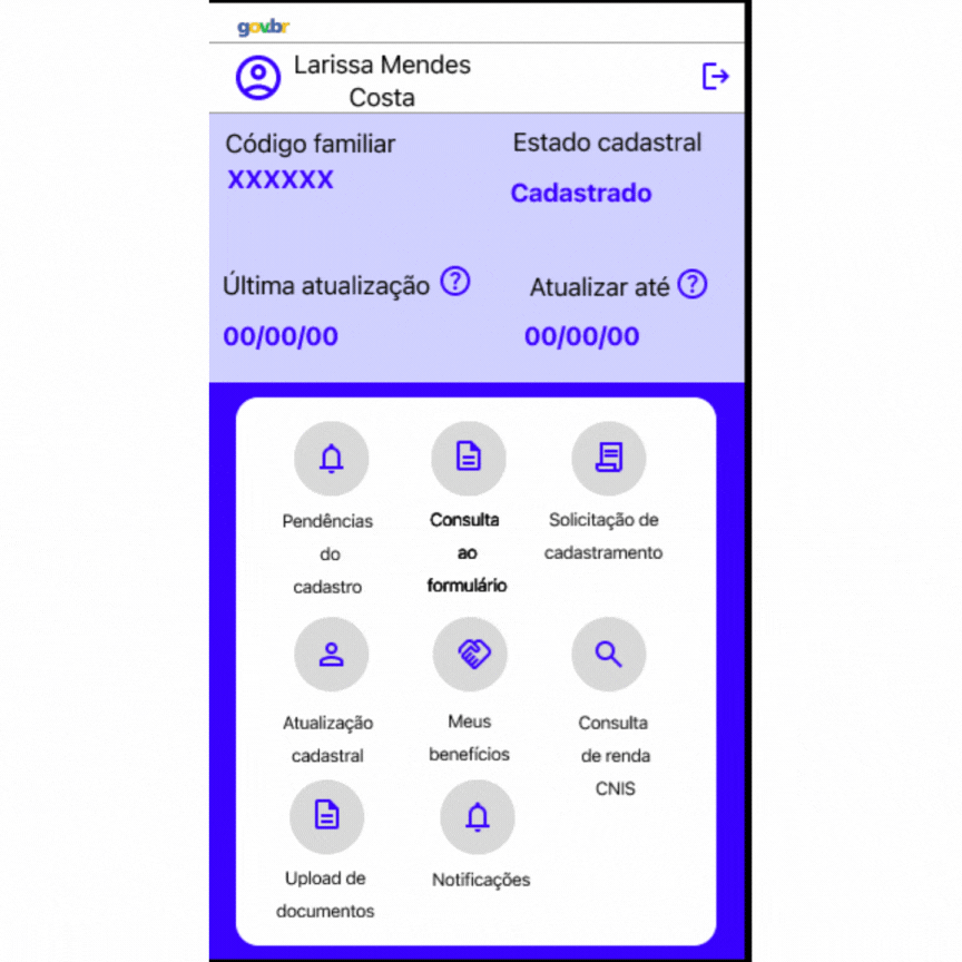 Gif da funcionalidade de upload de documentos