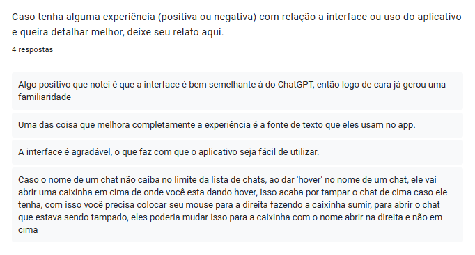 Fluxo do questionário
