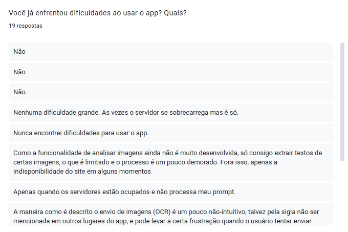 Fluxo do questionário