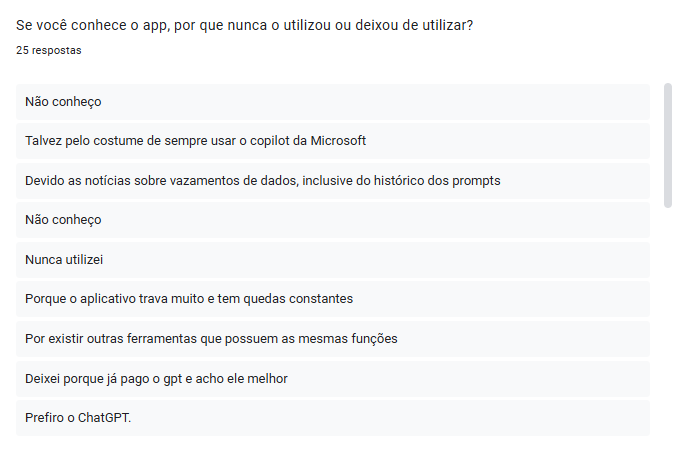 Fluxo do questionário