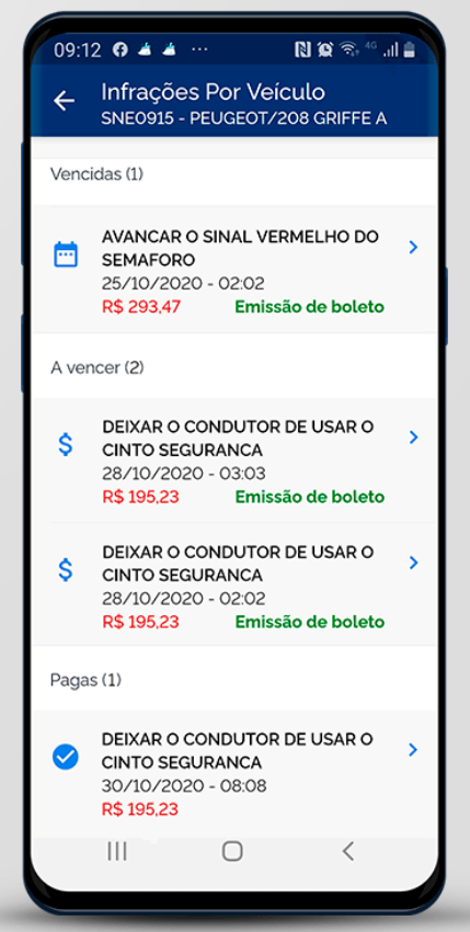 Tela de avisos
