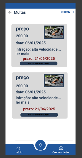 Tela de avisos