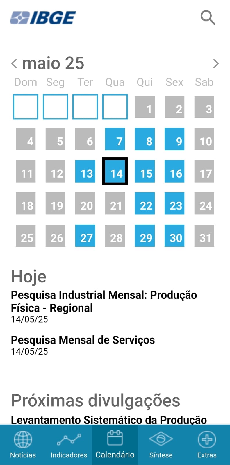 Imagem do App Calendário