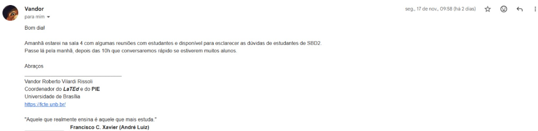 Figura 1: Mensagem Enviada